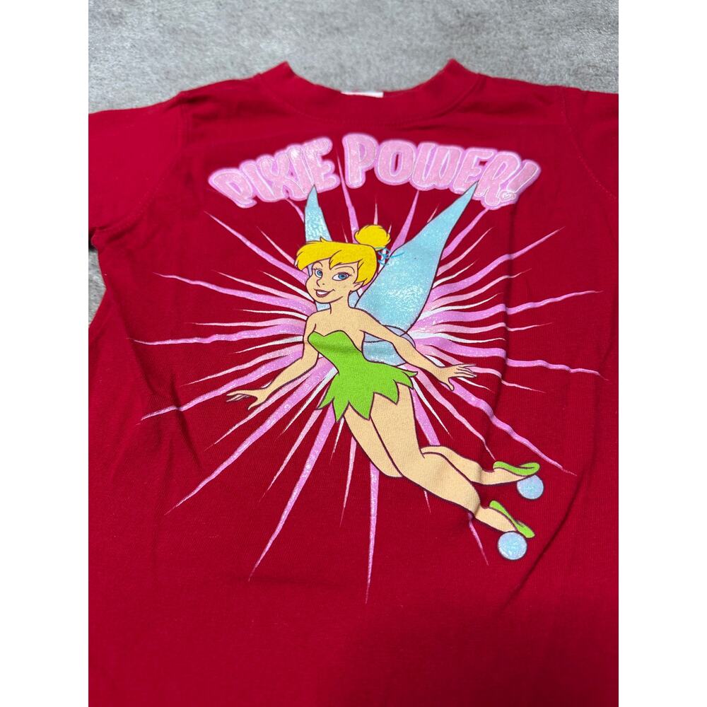 Vintage Disney Princess 2T Red T Shirt Girls Tinker Bell Pixie Power - Picture 6 of 6